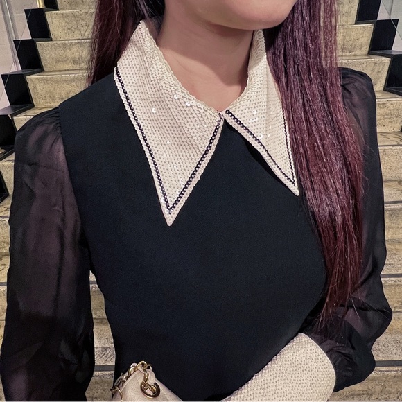 ✈️Sold! Miumiu Sequin Black and White Dress - Picture 4 of 14